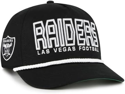 '47 NFL Las Vegas Raiders Byline Cord Hitch Adjustable Snapback Hat - Black