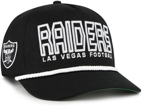 '47 NFL Las Vegas Raiders Byline Cord Hitch Adjustable Snapback Hat - Black