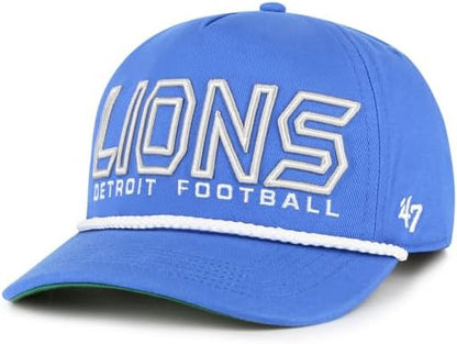 '47 NFL Detroit Lions Byline Cord Hitch Adjustable Snapback Hat - Blue