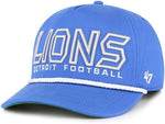 '47 NFL Detroit Lions Byline Cord Hitch Adjustable Snapback Hat - Blue