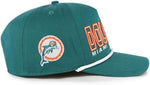 '47 NFL Miami Dolphins Byline Cord Hitch Adjustable Snapback Hat - Aqua