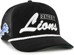 '47 NFL Detroit Lions Double Header Rope Mesh Adjustable Snapback Hat - Black