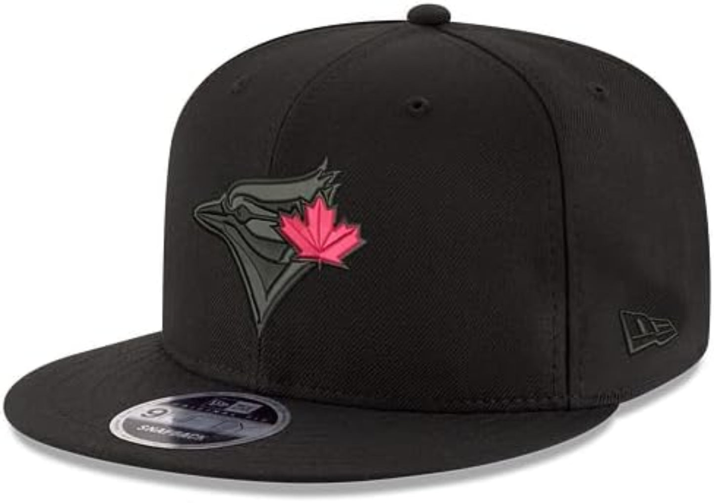 New Era 9FIFTY MLB Toronto Blue Jays Black on Black Red Leaf Adjustable Snapback Hat - Black