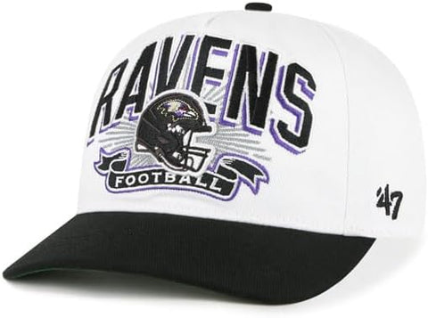 '47 NFL Baltimore Ravens Prime Play Hitch RF Adjustable Snapback Hat - White