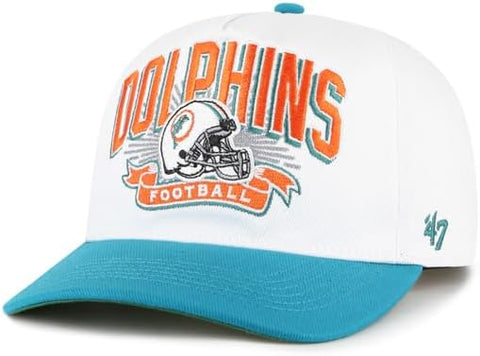 '47 NFL Miami Dolphins Prime Play Hitch RF Adjustable Snapback Hat - White