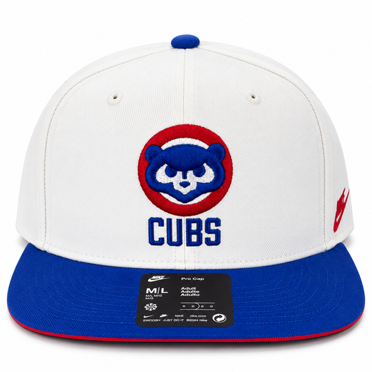Nike MLB Chicago Cubs Pro Cap Adjustable Snapback Hat – White/Royal Blue