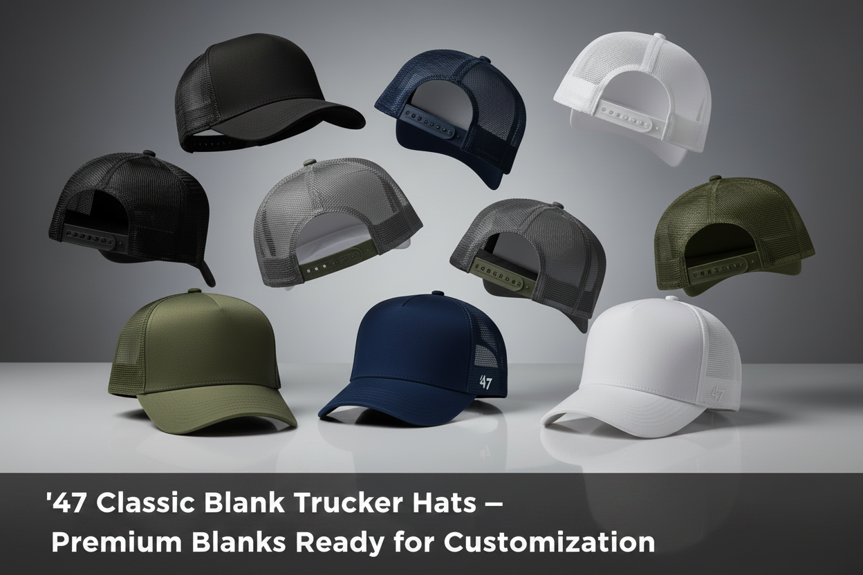'47 Classic Blank Trucker Hats Banner with Text
