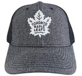 American Needle NHL Toronto Maple Leafs Heather Poly Stretch Mesh Hat - Grey/Black