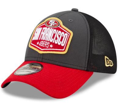Men's New Era Graphite/Scarlet San Francisco 49ers 2021 NFL Draft Trucker 39THIRTY Flex Hat
