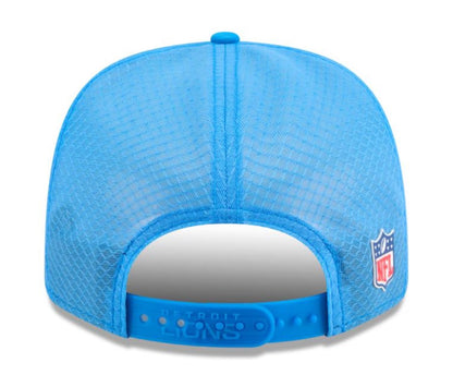 New Era NFL Detroit Lions 2025 Sideline 9SEVENTY Trucker Adjustable Hat - Light Blue