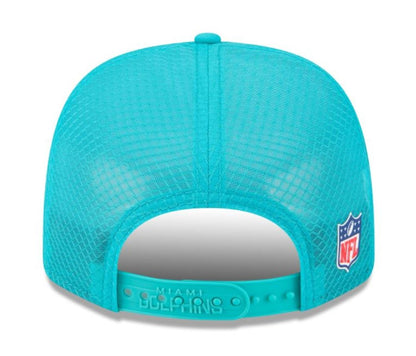 New Era NFL Miami Dolphins 2025 Sideline 9SEVENTY Trucker Adjustable Hat - Aqua