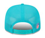 New Era NFL Miami Dolphins 2025 Sideline 9SEVENTY Trucker Adjustable Hat - Aqua