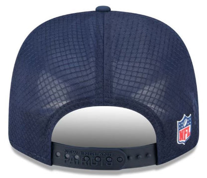 New Era NFL New England Patriots 2025 Sideline 9SEVENTY Trucker Adjustable Hat - Navy