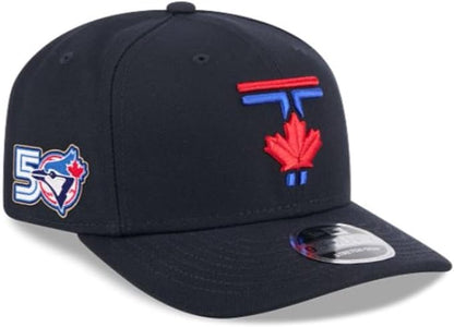 New Era 9SEVENTY MLB Toronto Blue Jays 50th Anniversary Side Patch City Connect Adjustable Stretch-Snap Hat - Navy