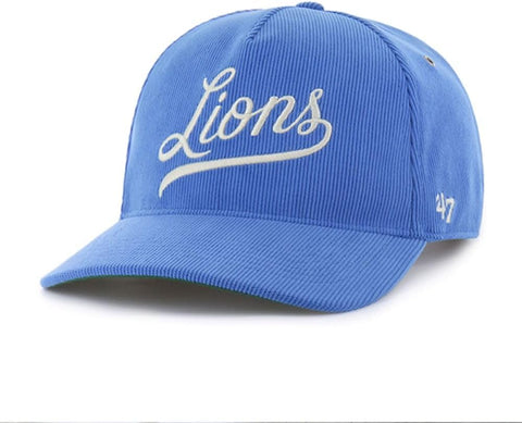 '47 NFL Detroit Lions Golden Age Cord Hitch RF Adjustable Snapback Hat - Blue