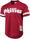 Mitchell & Ness Men's MLB Philadelphia Phillies Lenny Dykstra #4 Cooperstown Mesh Batting Practice Jersey - Red