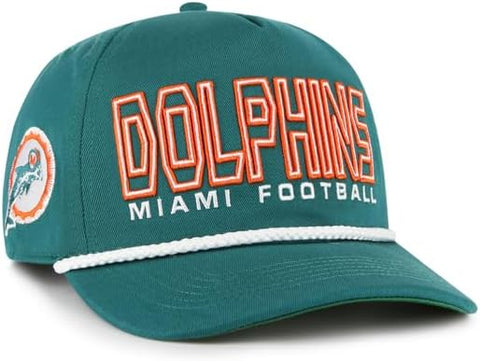 '47 NFL Miami Dolphins Byline Cord Hitch Adjustable Snapback Hat - Aqua