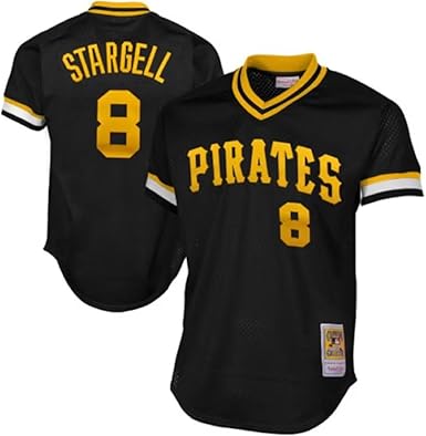 Mitchell & Ness Men's MLB Pittsburgh Pirates Willie Stargell #8 Authentic 1982 Cooperstown Mesh Batting Practice Jersey