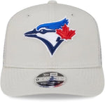 New Era MLB Toronto Blue Jays Canvas 9SEVENTY Trucker Stretch-Snap Adjustable Hat - Cream