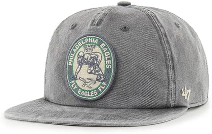 '47 NFL Philadelphia Eagles Boot Path Captain RF Adjustable Snapback Hat - Grey