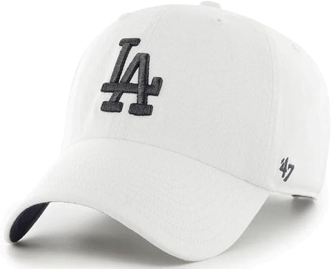 47 Clean Up Los Angeles Dodgers White Noise Adjustable Cap - White/Charcoal