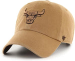 47 Chicago Bulls Ballpark Clean Up Adjustable Strapback Camel Brown Hat with Tonal Logo, One Size