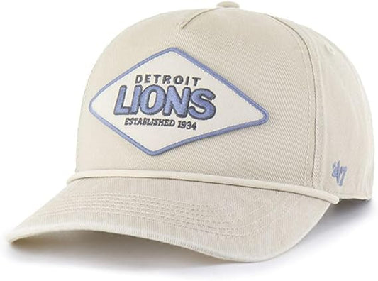 '47 NFL Detroit Lions Cairn Hitch RF Adjustable Snapback Hat - Beige