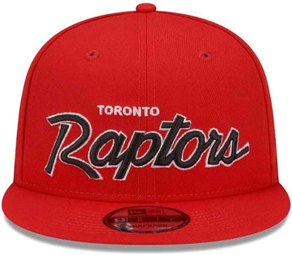 New Era Men’s NBA Toronto Raptors Evergreen Script 9FIFTY Snapback Hat – Red