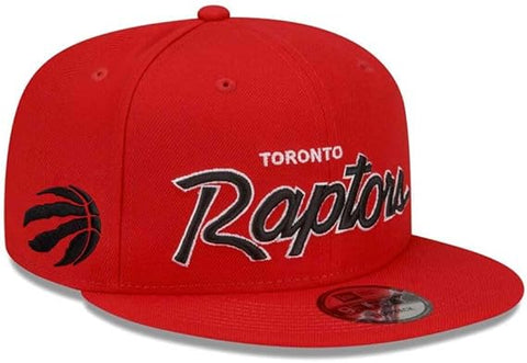 New Era Men’s NBA Toronto Raptors Evergreen Script 9FIFTY Snapback Hat – Red