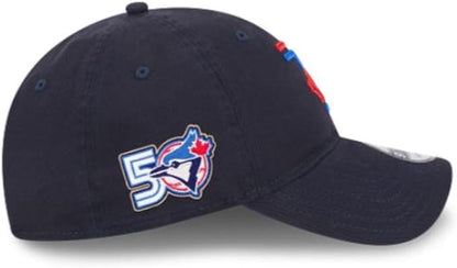 New Era 9TWENTY MLB Toronto Blue Jays 50th Anniversary Side Patch City Connect Adjustable Hat - Navy