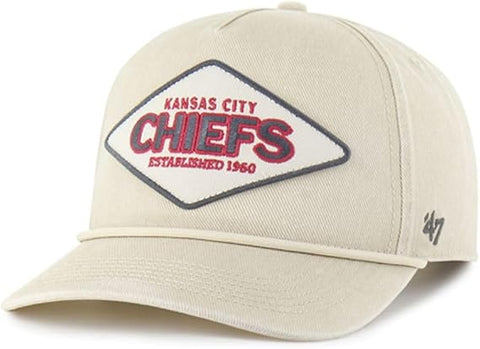 '47 NFL Kansas City Chiefs Cairn Hitch RF Adjustable Snapback Hat - Beige