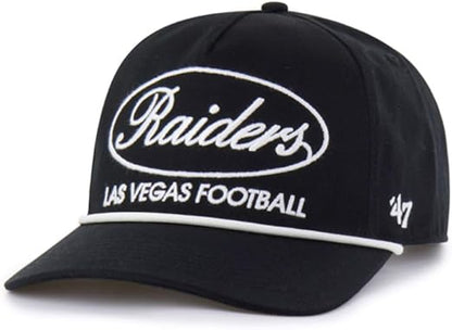 '47 NFL Las Vegas Raiders Foundational Sandstone Script Hitch RF Adjustable Snapback Hat - Black
