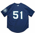 Mitchell & Ness Men's MLB Seattle Mariners Ichiro Suzuki #51 Cooperstown Mesh Batting Practice Pullover Jersey - Navy