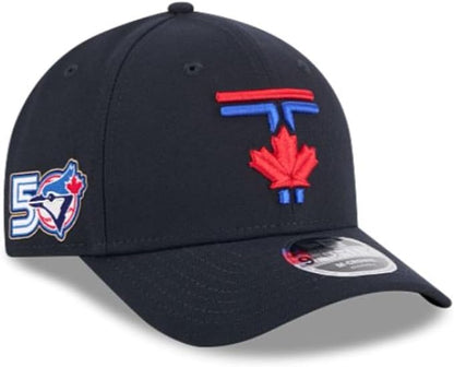 New Era 9FORTY M-Crown MLB Toronto Blue Jays 50th Anniversary Side Patch City Connect Adjustable Snapback Hat - Navy