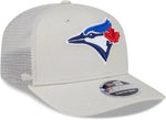 New Era MLB Toronto Blue Jays Canvas 9SEVENTY Trucker Stretch-Snap Adjustable Hat - Cream