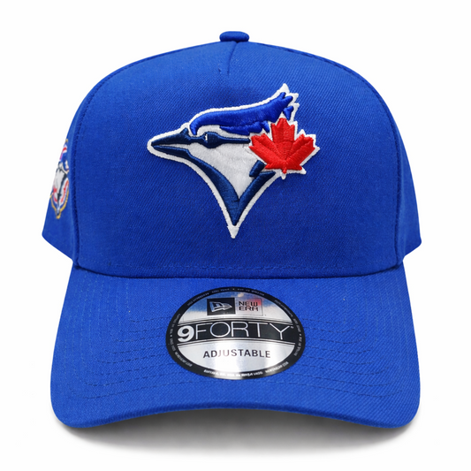 New Era 9FORTY A-Frame MLB Toronto Blue Jays 50th Anniversary Side Patch Custom Collection Adjustable Hat - Royal Blue