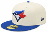 New Era 59FIFTY MLB Toronto Blue Jays World Series 2025 Sidepatch Fitted Hat - Cream/Royal Blue