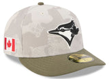 New Era 59FIFTY MLB Toronto Blue Jays Pre-Curved 2025 Armed Forces Day Fitted Hat - Beige/Olive Green