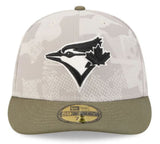 New Era 59FIFTY MLB Toronto Blue Jays Pre-Curved 2025 Armed Forces Day Fitted Hat - Beige/Olive Green