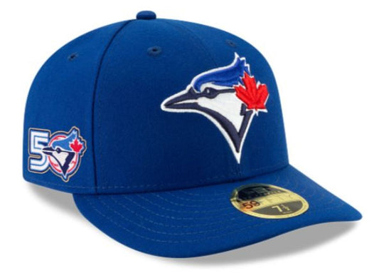 New Era 59FIFTY Low Profile MLB Toronto Blue Jays 50th Anniversary Game Side Patch Authentic Collection Fitted Hat - Royal Blue