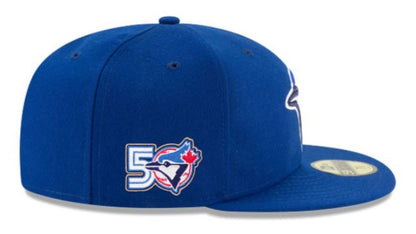 New Era 59FIFTY MLB Toronto Blue Jays 50th Anniversary Side Patch Game Authentic Collection Fitted Hat - Royal Blue