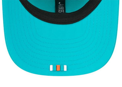 New Era NFL Miami Dolphins 2025 Sideline 9SEVENTY Trucker Adjustable Hat - Aqua