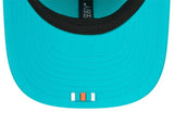 New Era NFL Miami Dolphins 2025 Sideline 9SEVENTY Trucker Adjustable Hat - Aqua