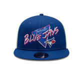New Era Youth MLB Toronto Blue Jays Glow-in-The-Dark Neon 9FIFTY Trucker Adjustable Snapback Hat - Blue