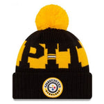 New Era NFL Pittsburgh Steelers 2020 Sideline Sport Knit Hat - Black/Yellow