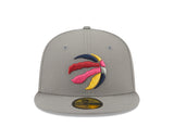 Toronto Raptors New Era Multi Color Pack 59FIFTY Fitted Hat Sidepatch - Gray