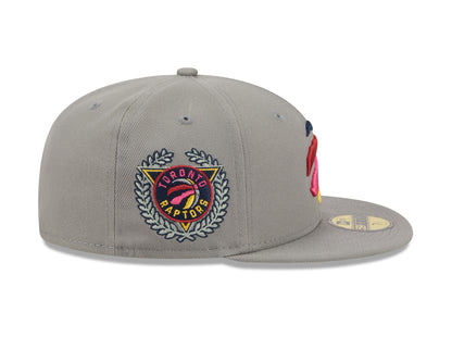 Toronto Raptors New Era Multi Color Pack 59FIFTY Fitted Hat Sidepatch - Gray