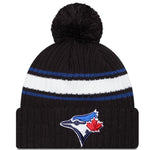New Era MLB Toronto Blue Jays Black Striped Cuffed Knitfold Hat