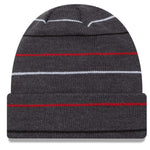 New Era NBA Toronto Raptors Charcoal Rowed Striped Cuffed Knit Hat