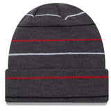 New Era NBA Toronto Raptors Charcoal Rowed Striped Cuffed Knit Hat